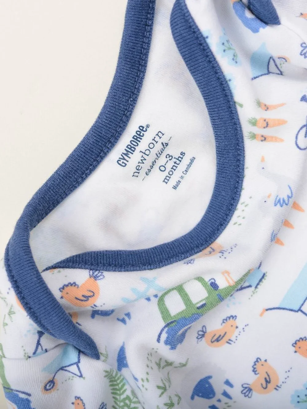 Gymboree Baby Boy Three Piece Romper Onesie Bundle Fish and Farm Print 0 - 3 M